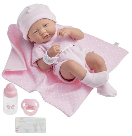 jc toys 18541 La Newborn Baby Doll Babypuppe, Rosa, 38 cm