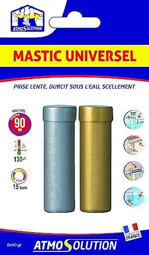 Atmos MASTIC UNIVERSEL - 80 GR - Atmos Products Mastic - REPARE ET COLMATE TOUS TYPES DE MATERIAUX