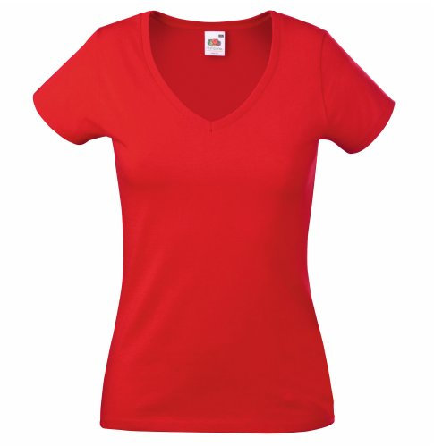 T-Shirt Fruit of the Loom pour femme - Rouge - XL