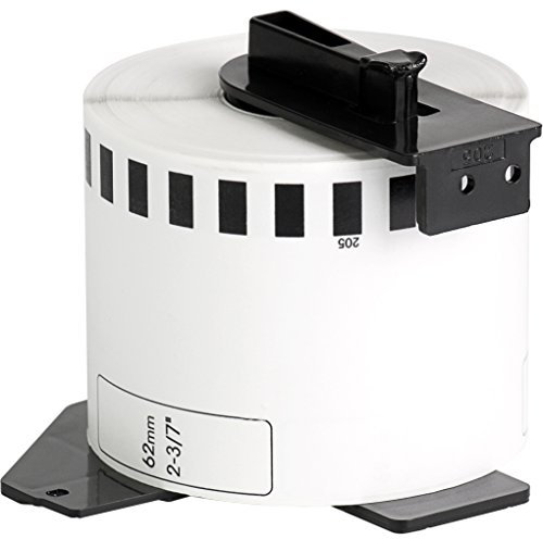 Etiketten kompatibel zu Brother DK22205 62mm x 30,48m Thermopapier mit Trägerspule für Brother QL1050 / QL1060 / QL500 / QL550 / QL560 / QL570 / QL580 / QL650 / QL700 / QL710 / QL720