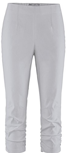 Stehmann Maria-530, stretchige Caprihose, seitlich gerafft Größe 34, Farbe lightgrey