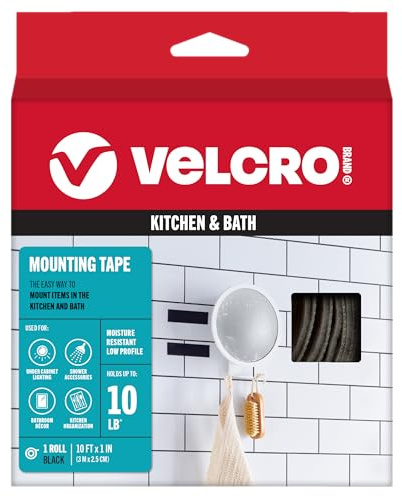 Velcro(r Brand Fasteners 1-inch x 10 ft Ultra-Mate Glue-On Strip, Black