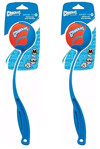Chuckit! Tasche Ball WERFER 30cm für MEDIUM Bälle - Hund Spielzeug zum Holen 2 Stücke