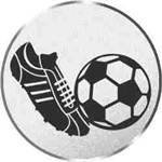 S.B.J - Sportland Pokal/Medaille Emblem, Motiv Fussball neutral, Durchmesser 50 mm, Silber