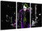 Dream-Arts Dark Joker Motiv, 3-teilig auf Leinwand (Gesamtformat: 120x80 cm), Hochwertiger Kunstdruck als Wandbild. Billiger als EIN Ölbild! Achtung KEIN Poster oder Plakat!