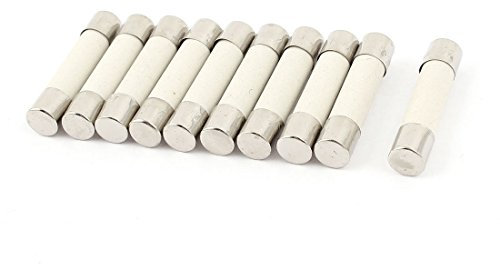 sourcing map 10 Pcs AC 250V 16A 6x30mm Coup Rapide Cylindrique Céramique Tube Fusibles