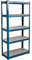 Home Vida Regal mit 5 Ablagen, Hochregal, Nietenlos, Industriell, Lagern, Fächer, Stahl, Blau
