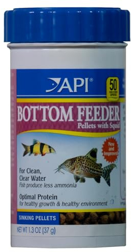 API BOTTOM FEEDER PELLETS WITH SQUID Fish Food 1.3-Ounce Container