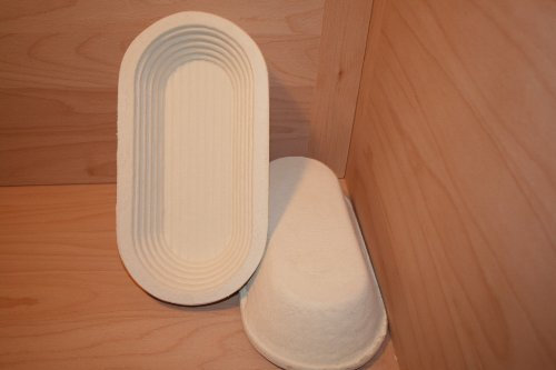 Gärkorb Brotform Holzschliff für 1,0 kg Brote, oval mit Rillen