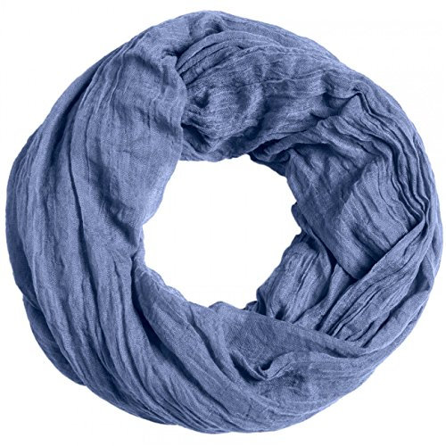 Caspar SC432 Damen Vintage Loop Schal, Farbe:jeansblau, Accessoires:One Size