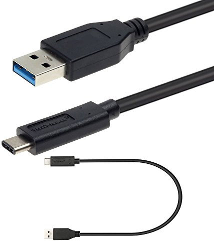 TECHGEAR Câble USB Chargeur/Transfert de données Compatible pour Huawei P30, P30 Pro, P20 P20 Pro, P10 P9, Mate 20 Pro 10 Pro, Honor 10 etc- Câble USB C 3.1 vers USB [Noir] jusqu'à 3A et 10Gb/s -30cm