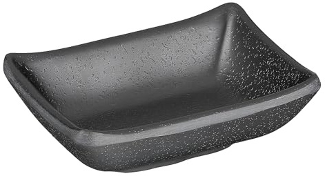 APS 83947 ZEN Quadratische Melamin Schale, 9 x 7 x 2, 5 cm, 0, 05 ltr, Schwarz