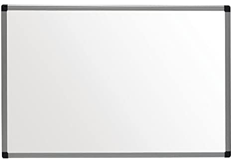 Olympia Magnetic Wipe-Clean Board with Aluminium Frame, White, 600x900mm | Includes wall fixtures for easy setup; lightweight build suits staff rooms and kitchens with an easily wiped finish