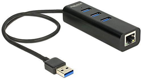 DeLock HUB USB 3.0 3 Port extern + 1 x Gigabit LAN Port schwarz