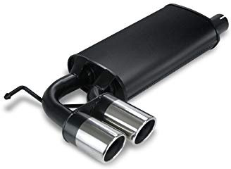 JOM Car Parts & Car Hifi GmbH 89068 Stahl-Endschalldämpfer mit 2X 76mm Endrohren gerade