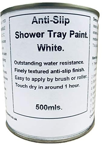 1 x 500ml White Anti Slip Shower Tray and Bath Base Paint