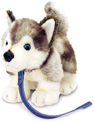 Keel Toys Deluxe 30cm Dog on Lead Husky Plush Soft Toy