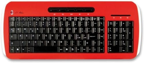 Techmade VKL-930-MILAN AC Milan 1899 Tastiera, Multimedia, Layout Italiano, Rosso/Nero