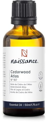 Naissance Zedernholzöl, Atlas (Nr. 187) - 50ml - 100% Naturreines Zedernholz Ätherisches Öl für Naturkosmetik, Aromatherapie, Duftlampe - Duftöl für Aroma Diffuser
