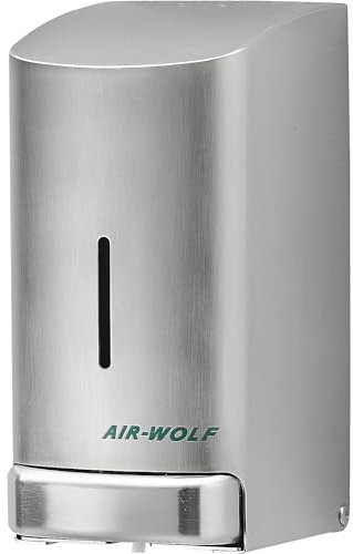 AIR-WOLF Seifen- und Desinfektionsmittelspender, 0,8 Liter, Edelstahl gebürstet, Serie Alpha