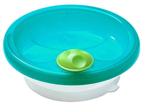 primamma Warmhalteteller für Babys, Babygeschirr zum Warmhalten der Mahlzeit, Babyteller mit Saugring für rutschfesten Stand, ab 6+ Monate, petrol, 1 Stück (1er Pack)