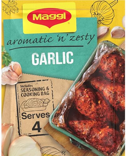 Maggi So Juicy Garlic Chicken Recipe Mix 30g | Pack of 1 | Aromatic garlic seasoning; reduced packaging; no artificial colours flavours or preservatives