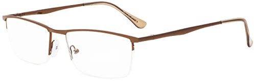 Eyekepper Qualität Halbrand Metall Lesebrille Federscharnier Lesehilfe in Braun+0.50