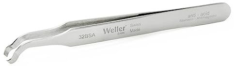 Weller 32BSA Pince à Épiler à Bouts Ronds Coudés, Qualité Suisse, SMD 45°, 4-1/2/114,3 mm