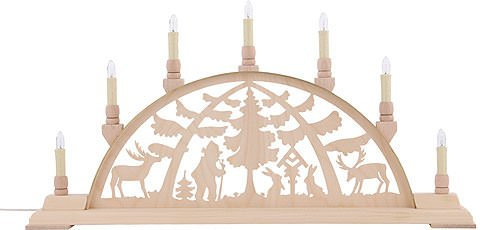 Manufaktur Seidel Schwibbogen - Waldmotiv - 63cm x 32cm - Original Erzgebirge Schwibbögen