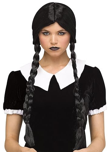 Classic Black Braids Wig Adult