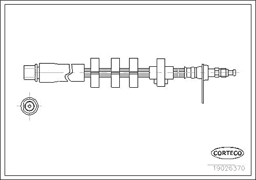 Corteco 19026370 Bremsschlauch vorne links | 19026370 Kompatibel mit 406 (8B),406 Break (8E/F),406 Coupe (8C)