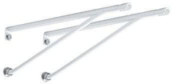 Sachet de 2 consoles pour lavabos collectifs et vis de fixation longueur 35cm, blanc Réf D5705AC