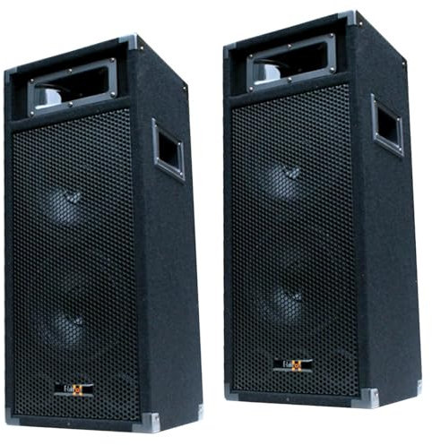 E-Lektron 2X 500W DJ Party Lautsprecher Boxen Paar - doppel 8 Bass PW220