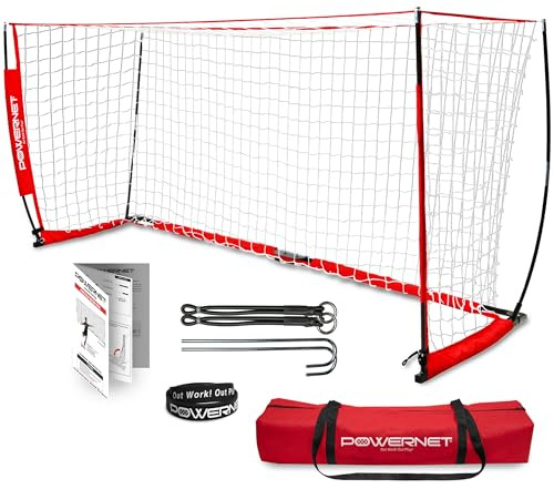 PowerNet Soccer Goal for Backyard & Outdoor Games, Portable Soccer Net, Sports & Outdoors Training Equipment for Practice, 1 Goal & Zipper Storage Bag (12 x 6 FT)