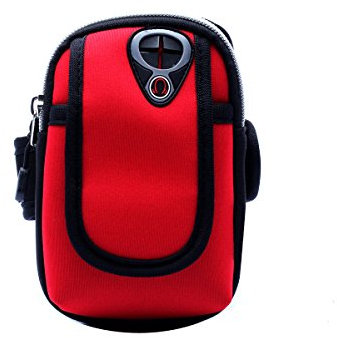 PB-SOAR Unisex Neopren Armband Tasche Oberarmtasche Armtasche für Handy Schlüssel Kredikarten und Zubehör, ideales Auswahl für Fitness Joggen Wandern Radfahren Laufen Reisen usw (Rot, S)