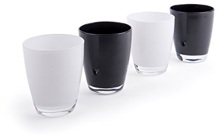 Excelsa molecuisine Set Vase 4 unités. Happy 30 cl Blanc/Noir