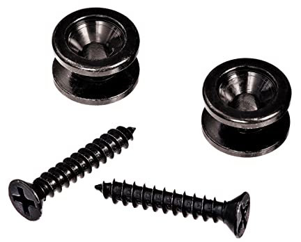 Planet Waves PWEP102 2 Solid Brass Guitar Strap End Pins Black Oxide