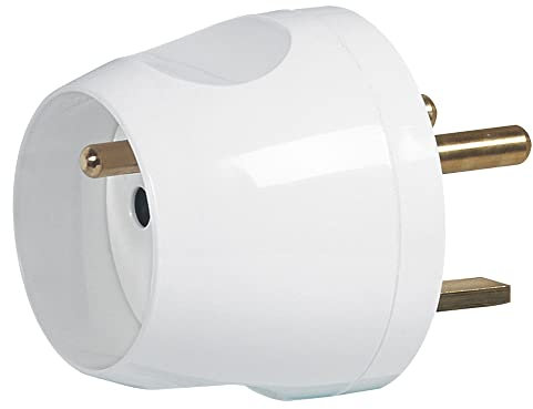 LEGRAND | Adapt.2P+T Pour 1 Fiche Sur Prise 20A, Adaptateur Broche 16A Vers 20A, Avec Éclips De Protection Pour Enfants, Finition Blanc