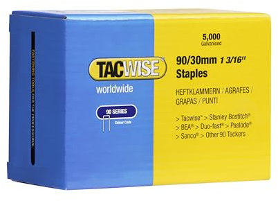 Tacwise 0309 Typ 90/30 mm Verzinkte Schmalrückenklammern, 5000 Stück