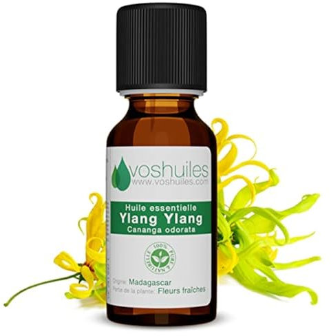 Voshuiles - Huile Essentielle Ylang Ylang - 10ml - 100% Pure et Naturelle - HEBBD - Utilisation en Cosmétique ou Diffusion - Parfum Très Aromatique - Traçabilité et Qualité - Entreprise Française