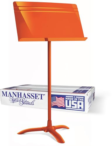 Manhasset Symphony Notenpult (orange) 4801-O | Langlebiger, langlebiger Notenständer, verstellbare Höhe, 50,8 x 30,5 cm Schreibtisch, Klassenzimmer, Orchester und Band