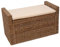 Mendler Aufbewahrungstruhe M92, Truhe Sitzbank Garderobenbank, Kissen Kubu Rattan 88cm - kubu grau