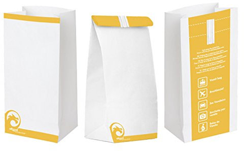 Oqard Disposable Sick Bags - Sealable Paper Vomit Bag with Plastic Lining - Great for Travel, First Aid Kits, Pregnancy or General Sickness - Pack of 20