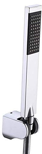 KES Handbrause Duschkopf mit Schlauch und Duschkopfhalterung Duschbrause Brausekopf Dusche Duschsystem Messing Brause Ersatz Poliert Chrom, LP135-CH