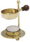 Räucherstövchen mit Holzgriff höhenverstellbar mit Teelicht aus Messing Gold (Höhe 11 cm)