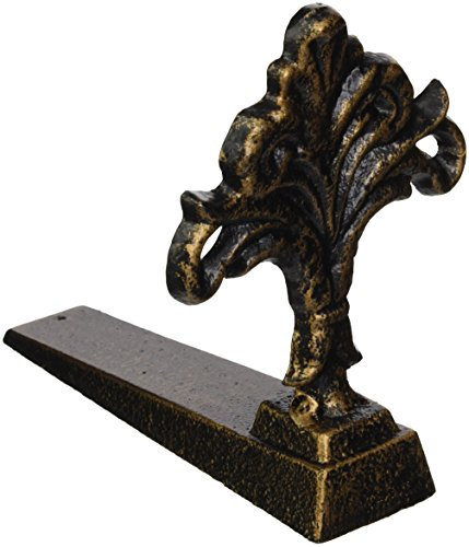 Zingz & Thingz Fleur De Lis Iron Door Wedge, Doorstop, Door Hold Open Weight