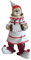 Niedliche Dekofigur ~ Musik Clown ~ Karneval Köln Harlekin Deko Figur Pauke Bass (Modell: mit Akkordeon)