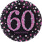 (PKT) Adult Pink Celebration 60th Birthday Paper Plates