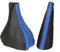 Für Vauxhall Opel Corsa B 1993–2000 Gear & Handbremsmanschette schwarz Leder blau Wildleder