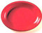 Piatti Plastica PP Round Ovali Piccoli 255mm cfz 50pz (Rosso)